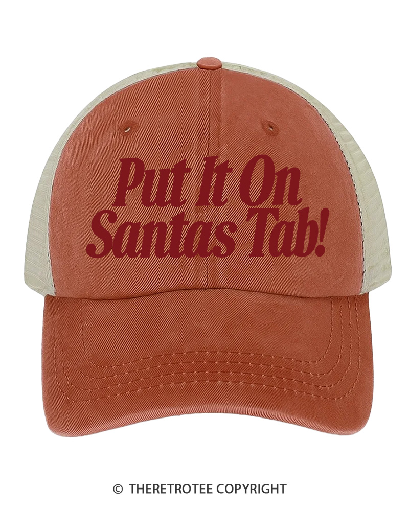 TheRetroTee Put It On Santa’s Tab 1980s Trucker Hat