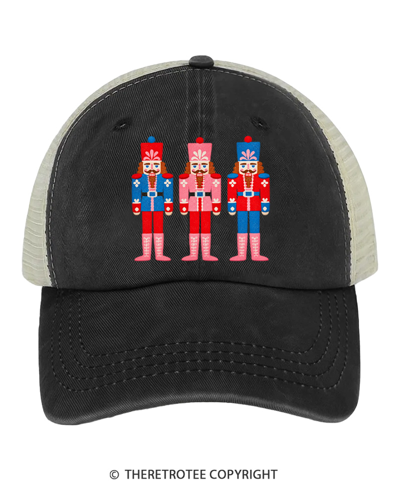 TheRetroTee Christmas Nutcracker Trio 1960s Trucker Hat