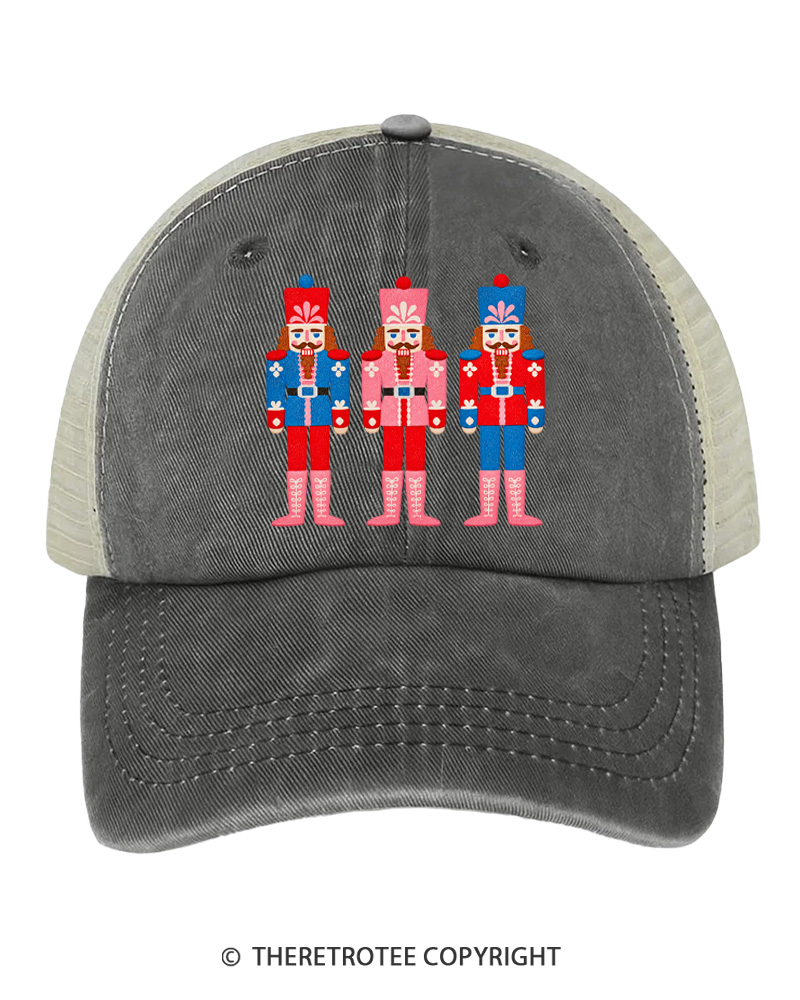 TheRetroTee Christmas Nutcracker Trio 1960s Trucker Hat