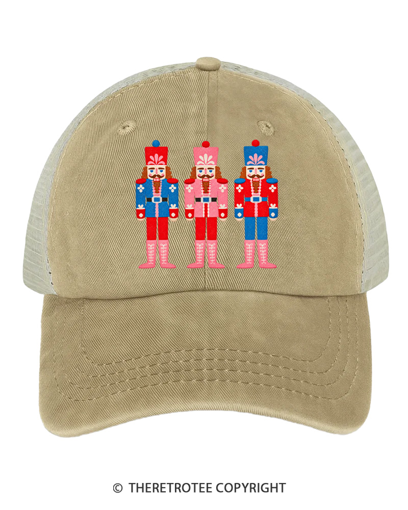 TheRetroTee Christmas Nutcracker Trio 1960s Trucker Hat