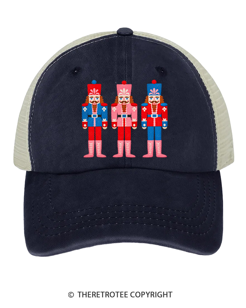 TheRetroTee Christmas Nutcracker Trio 1960s Trucker Hat