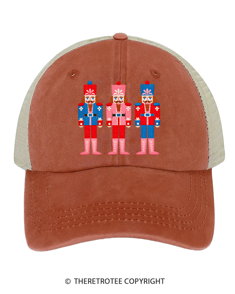 TheRetroTee Christmas Nutcracker Trio 1960s Trucker Hat