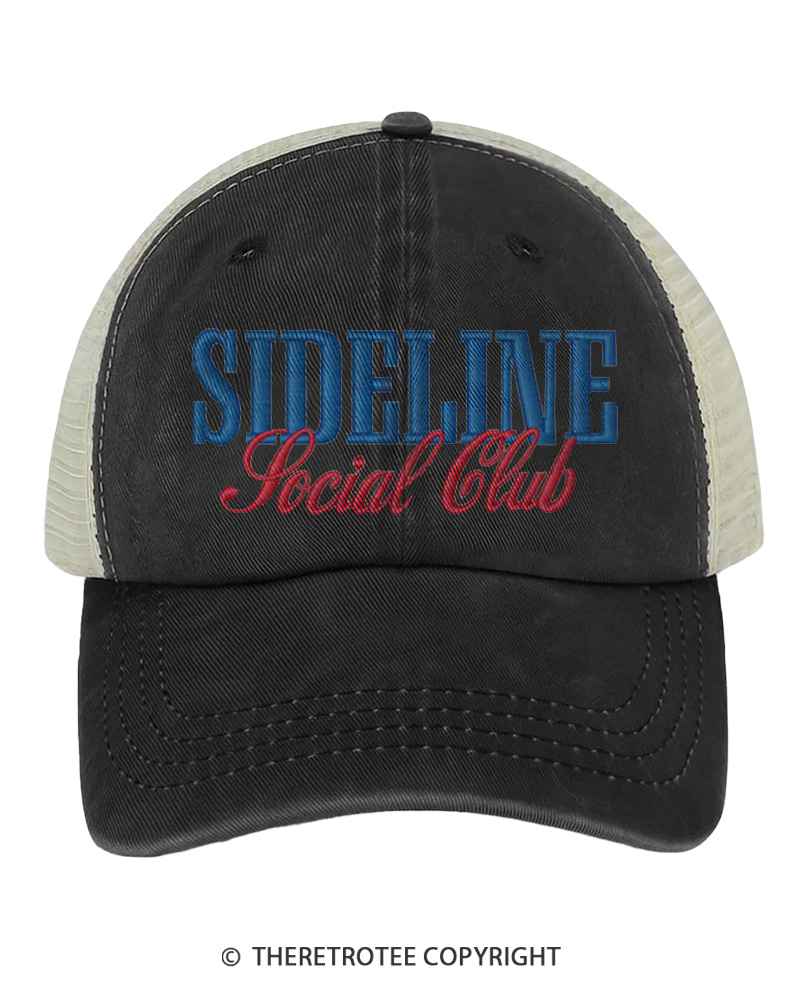 TheRetroTee Sideline Social Club 1970s Embroidered Trucker Hat