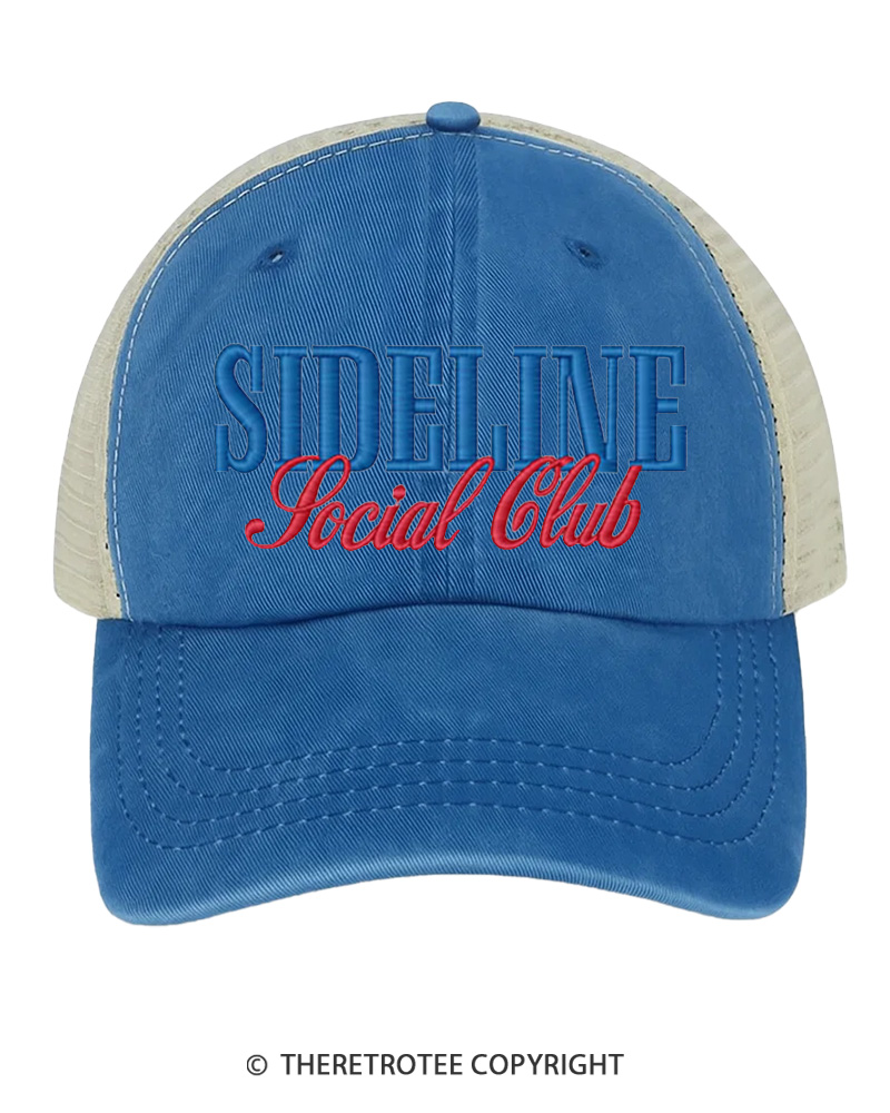 TheRetroTee Sideline Social Club 1970s Embroidered Trucker Hat