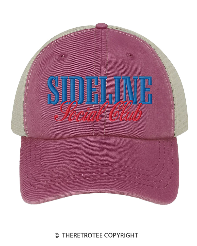 TheRetroTee Sideline Social Club 1970s Embroidered Trucker Hat