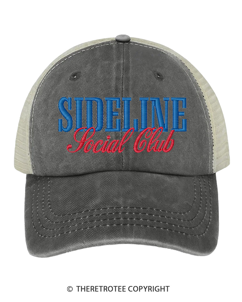 TheRetroTee Sideline Social Club 1970s Embroidered Trucker Hat
