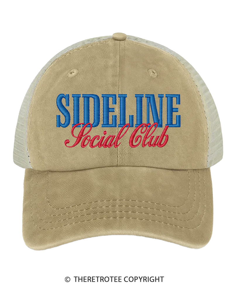 TheRetroTee Sideline Social Club 1970s Embroidered Trucker Hat