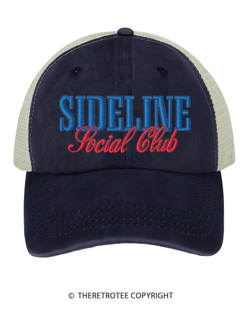 TheRetroTee Sideline Social Club 1970s Embroidered Trucker Hat