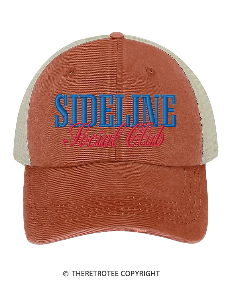 TheRetroTee Sideline Social Club 1970s Embroidered Trucker Hat