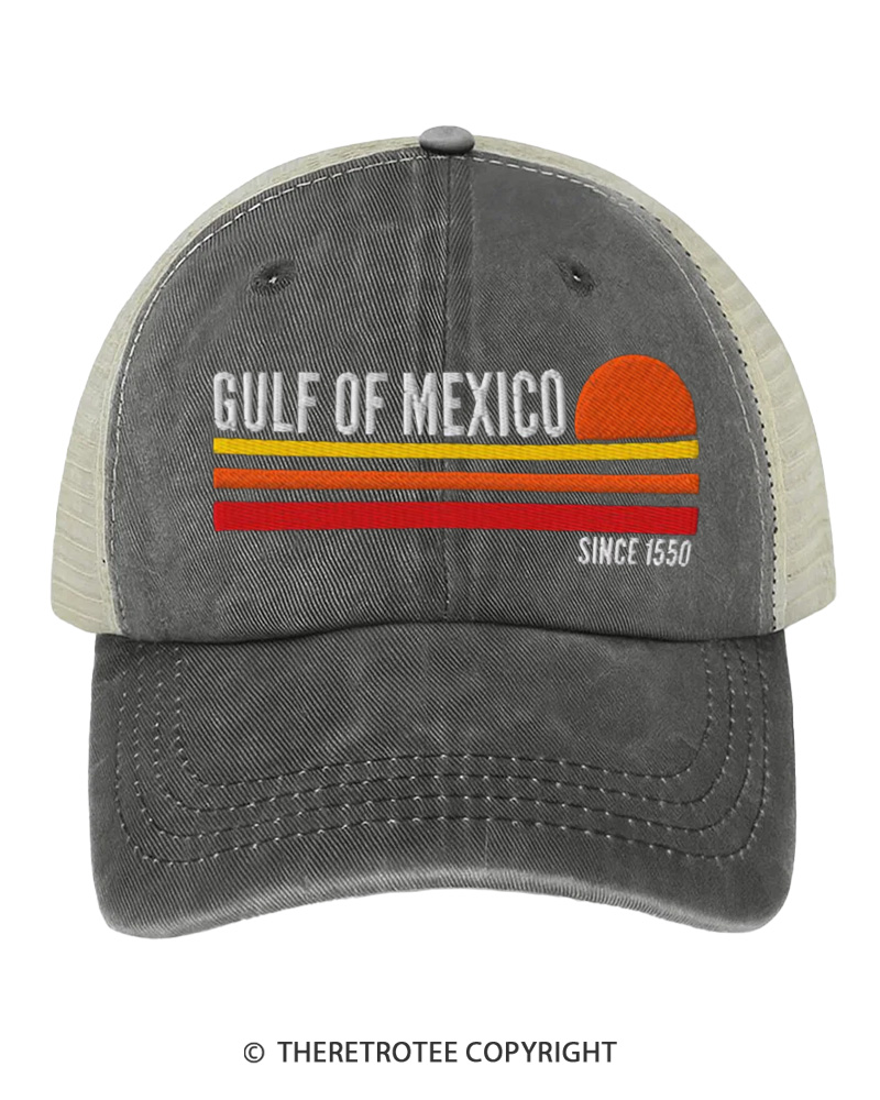 TheRetroTee Gulf of Mexico 1550s Embroidered Trucker Hat