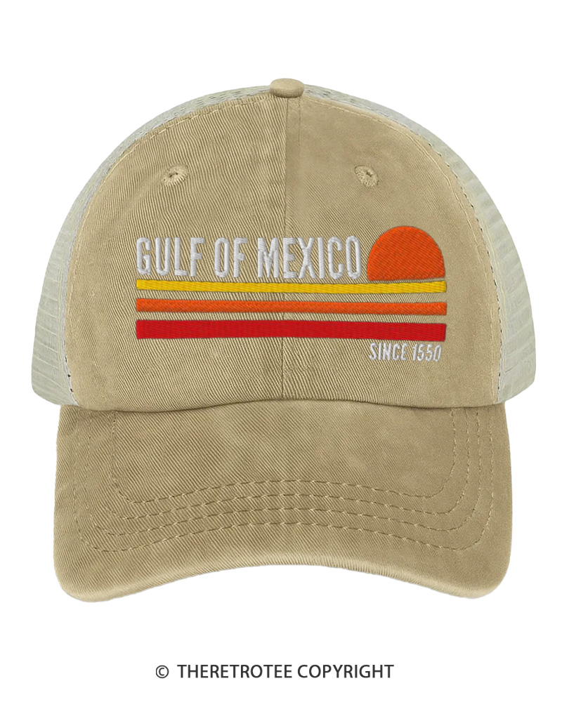 TheRetroTee Gulf of Mexico 1550s Embroidered Trucker Hat