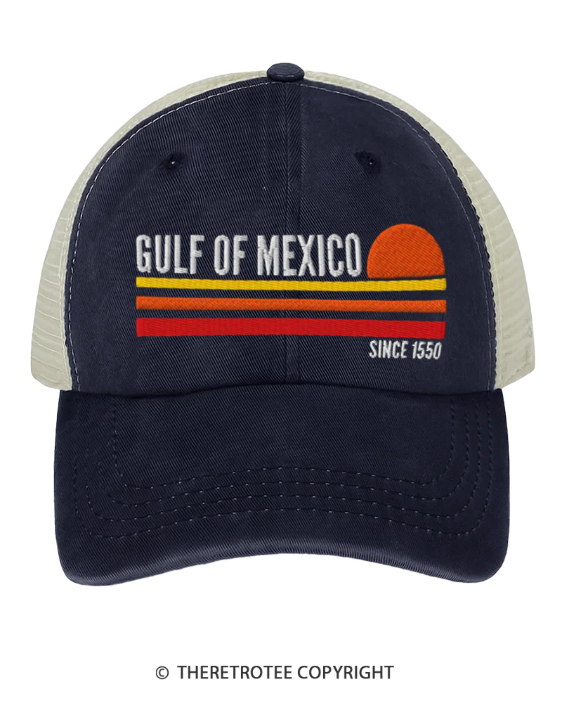 TheRetroTee Gulf of Mexico 1550s Embroidered Trucker Hat