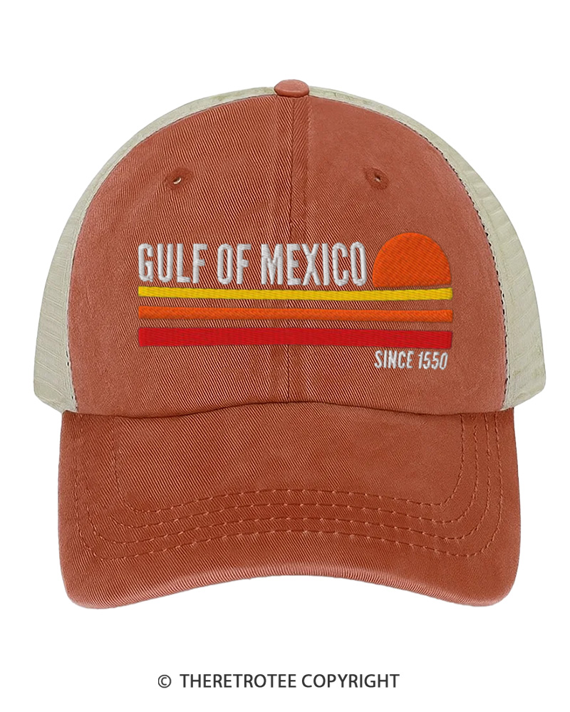 TheRetroTee Gulf of Mexico 1550s Embroidered Trucker Hat
