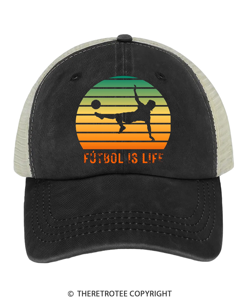 TheRetroTee Fútbol Is Life 1980s Trucker Hat