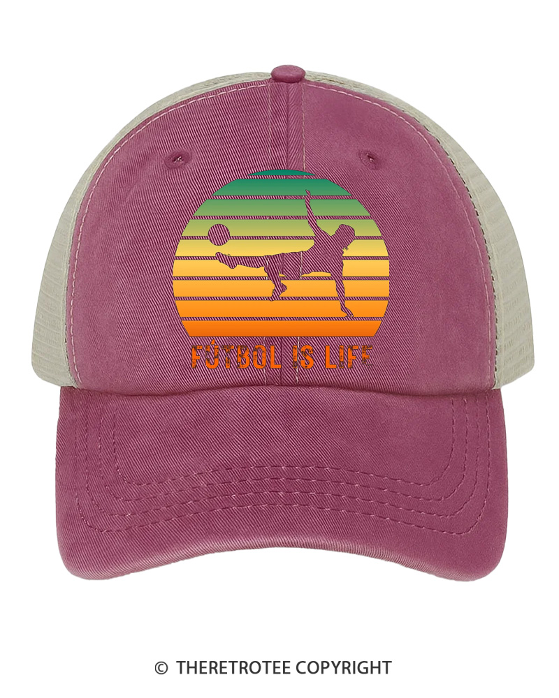TheRetroTee Fútbol Is Life 1980s Trucker Hat