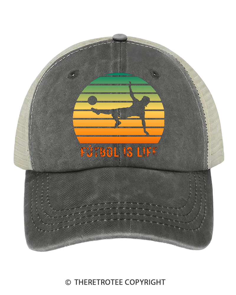 TheRetroTee Fútbol Is Life 1980s Trucker Hat