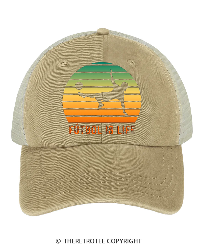 TheRetroTee Fútbol Is Life 1980s Trucker Hat
