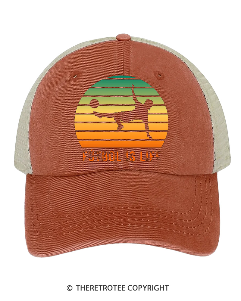 TheRetroTee Fútbol Is Life 1980s Trucker Hat