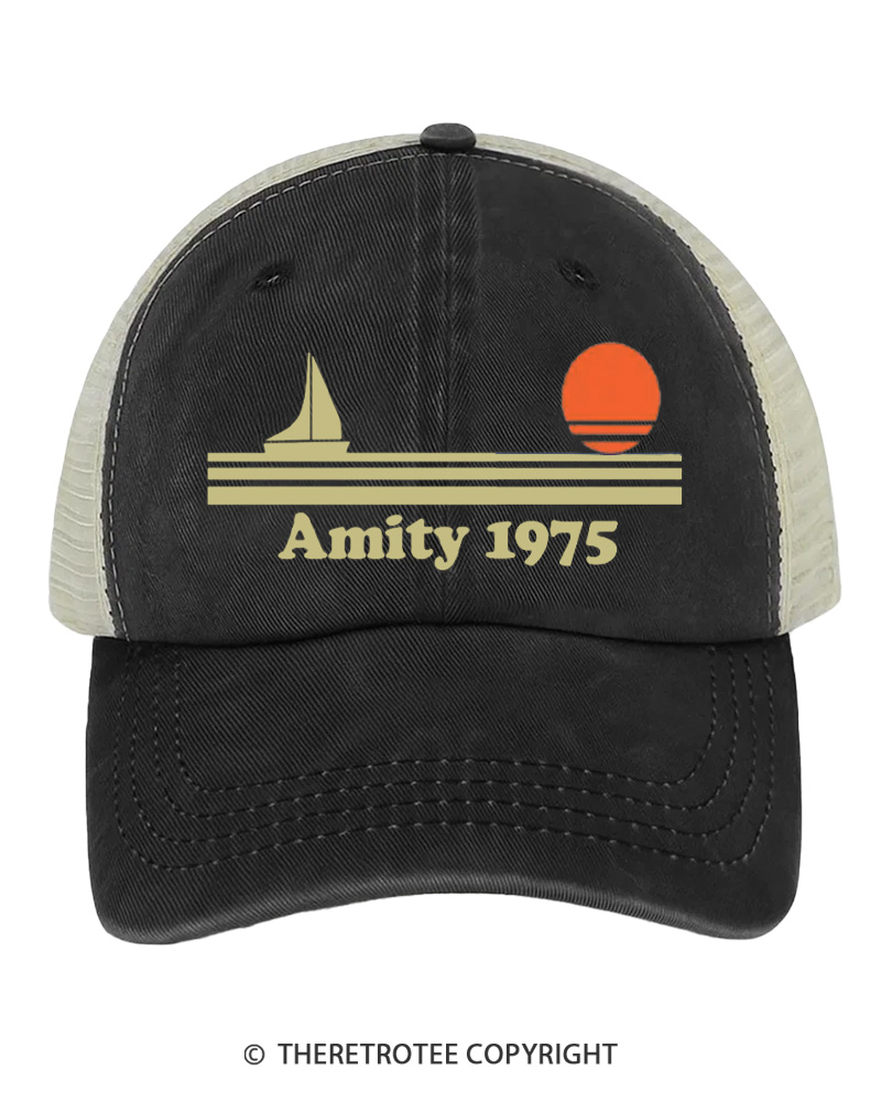 TheRetroTee Shark Island 1980s Trucker Hat