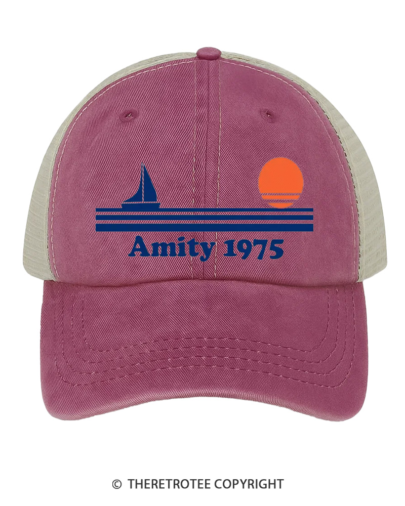 TheRetroTee Shark Island 1980s Trucker Hat