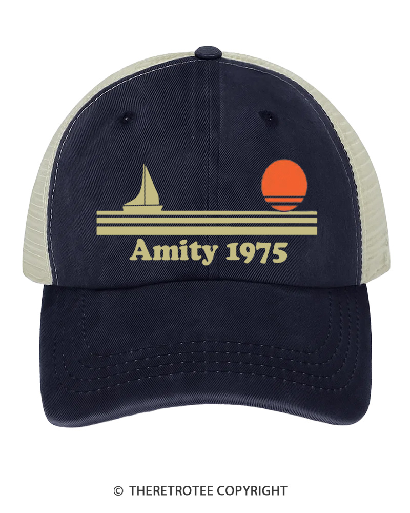 TheRetroTee Shark Island 1980s Trucker Hat