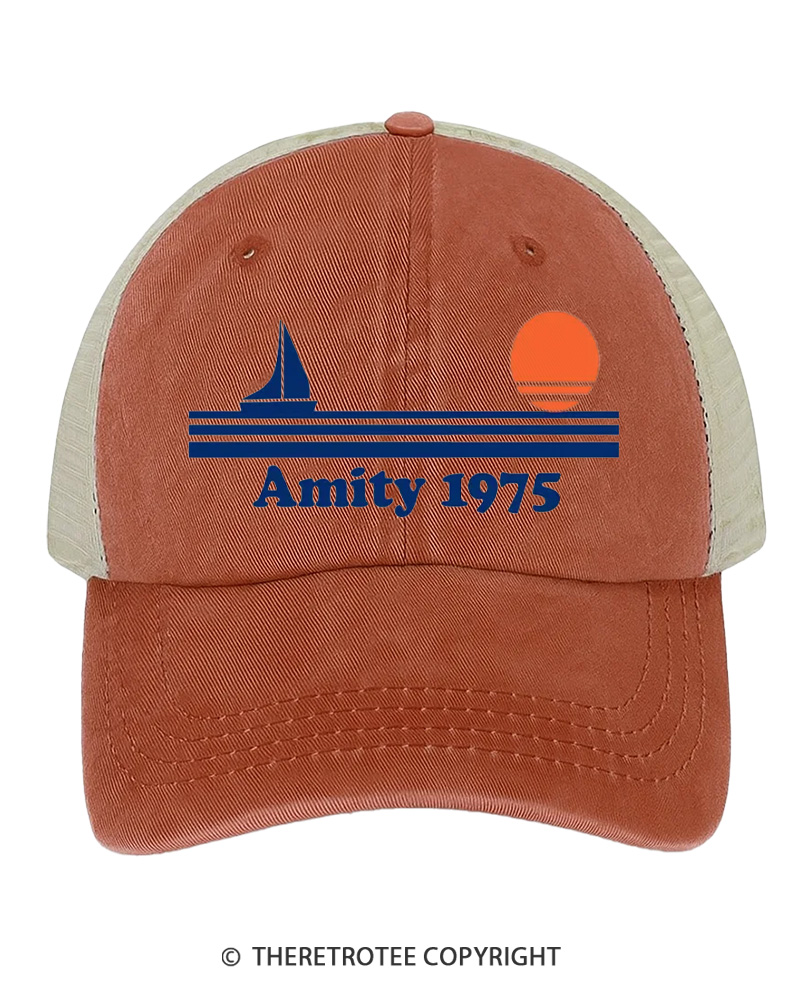 TheRetroTee Shark Island 1980s Trucker Hat