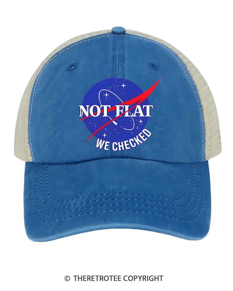 TheRetroTee Not Flat We Checked Trucker Hat