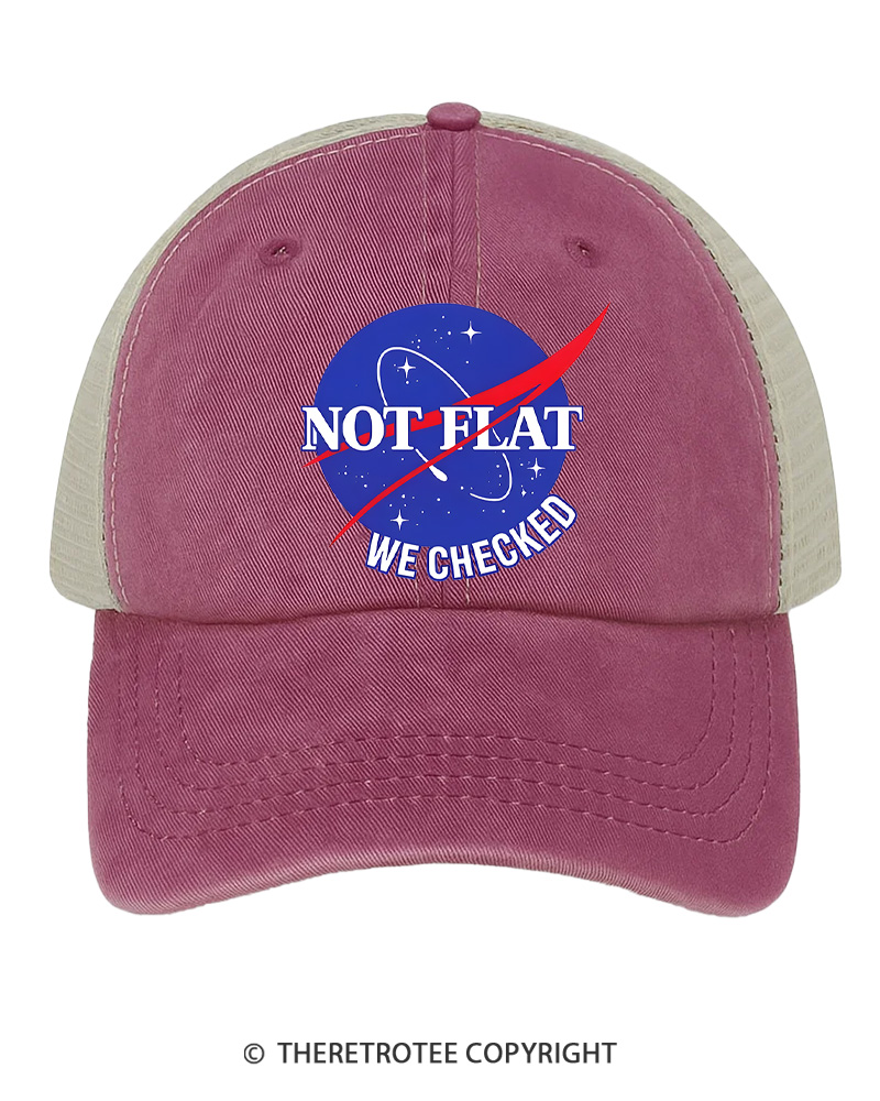 TheRetroTee Not Flat We Checked Trucker Hat