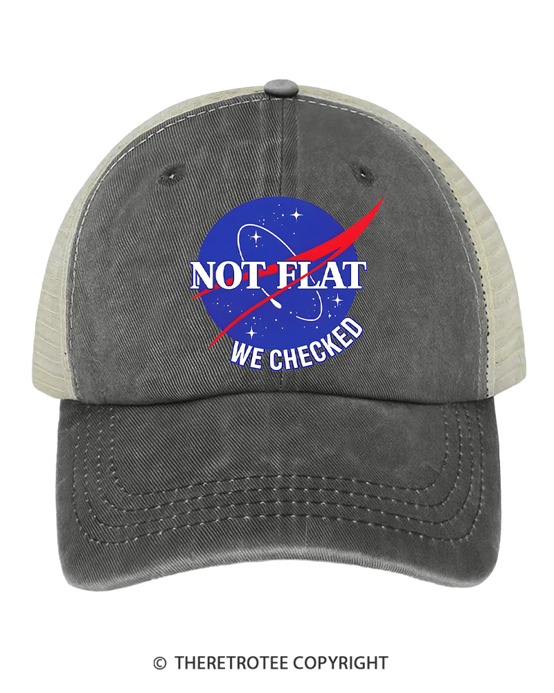 TheRetroTee Not Flat We Checked Trucker Hat