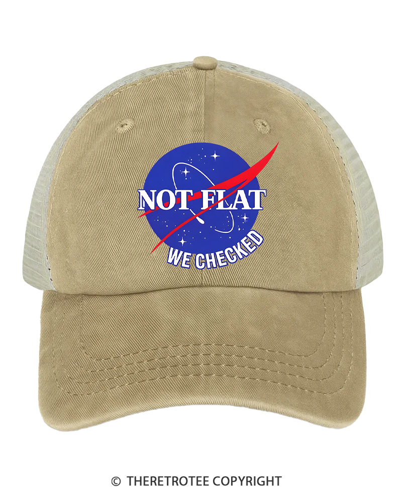 TheRetroTee Not Flat We Checked Trucker Hat
