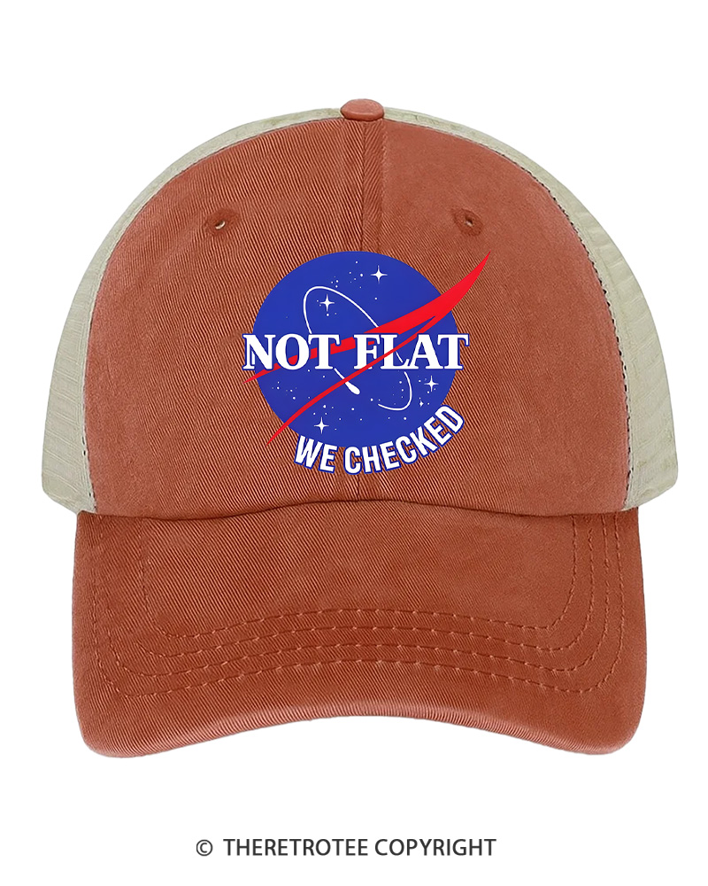 TheRetroTee Not Flat We Checked Trucker Hat