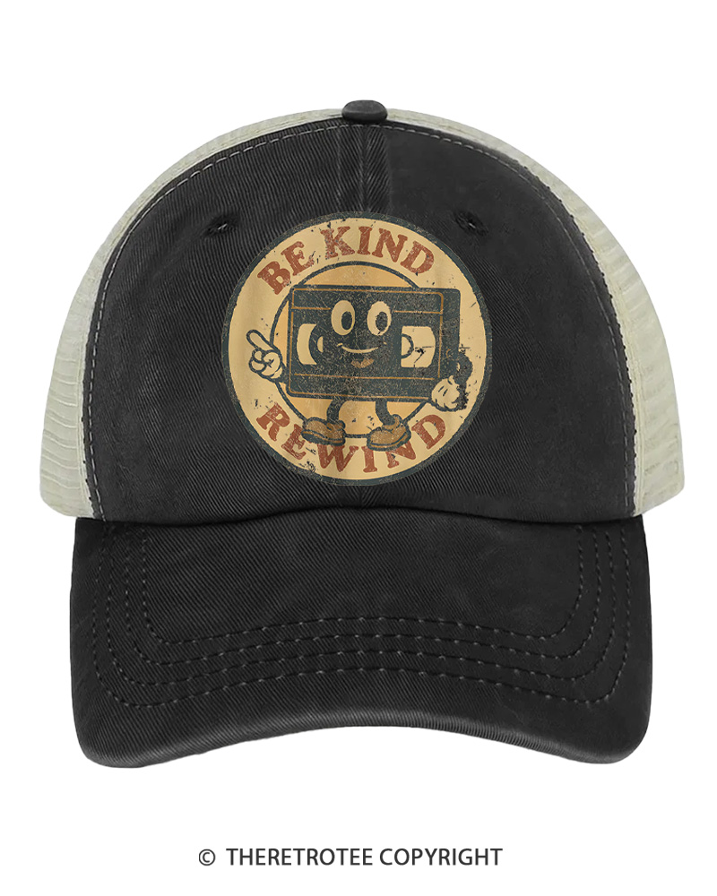 TheRetroTee Be Kind Rewind Graphic 1980s Trucker Hat