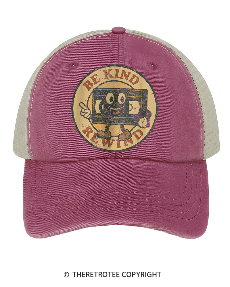 TheRetroTee Be Kind Rewind Graphic 1980s Trucker Hat