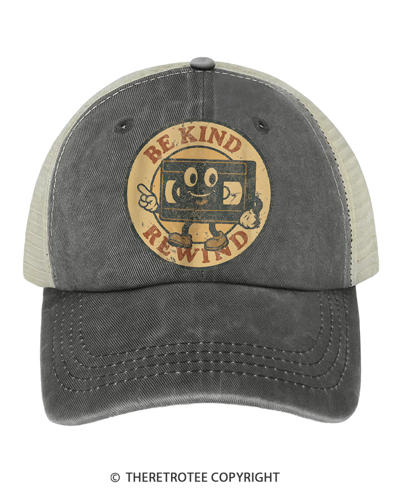 TheRetroTee Be Kind Rewind Graphic 1980s Trucker Hat
