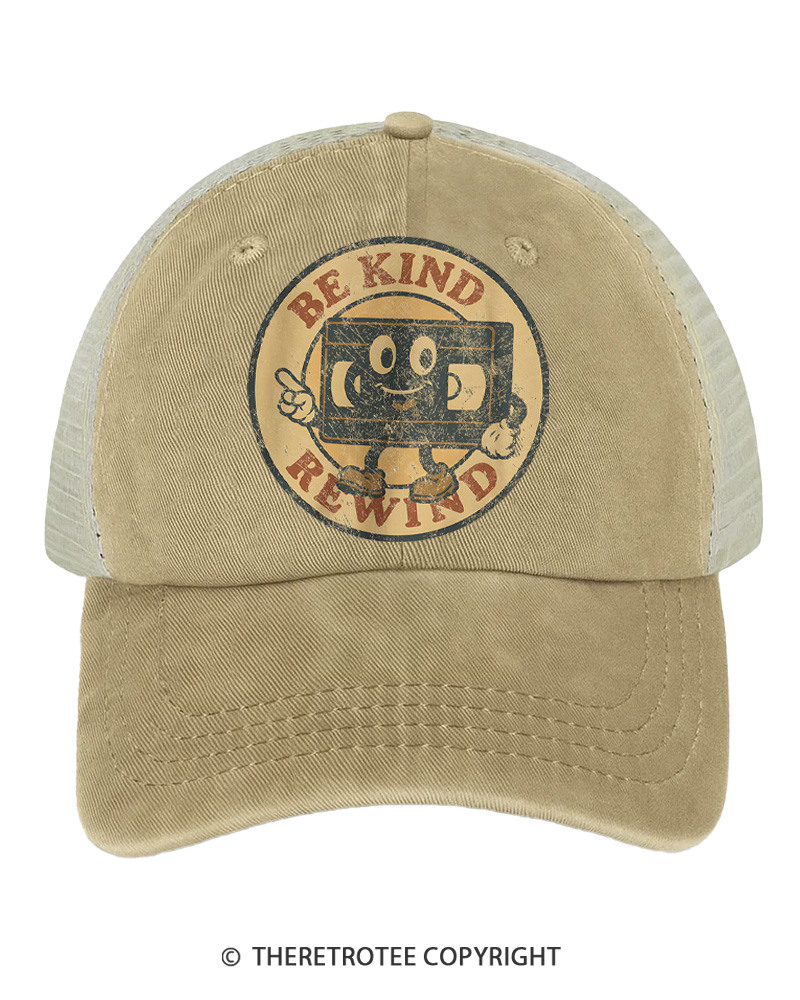 TheRetroTee Be Kind Rewind Graphic 1980s Trucker Hat
