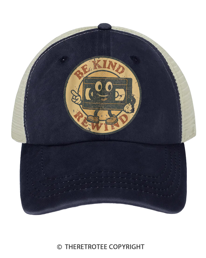 TheRetroTee Be Kind Rewind Graphic 1980s Trucker Hat