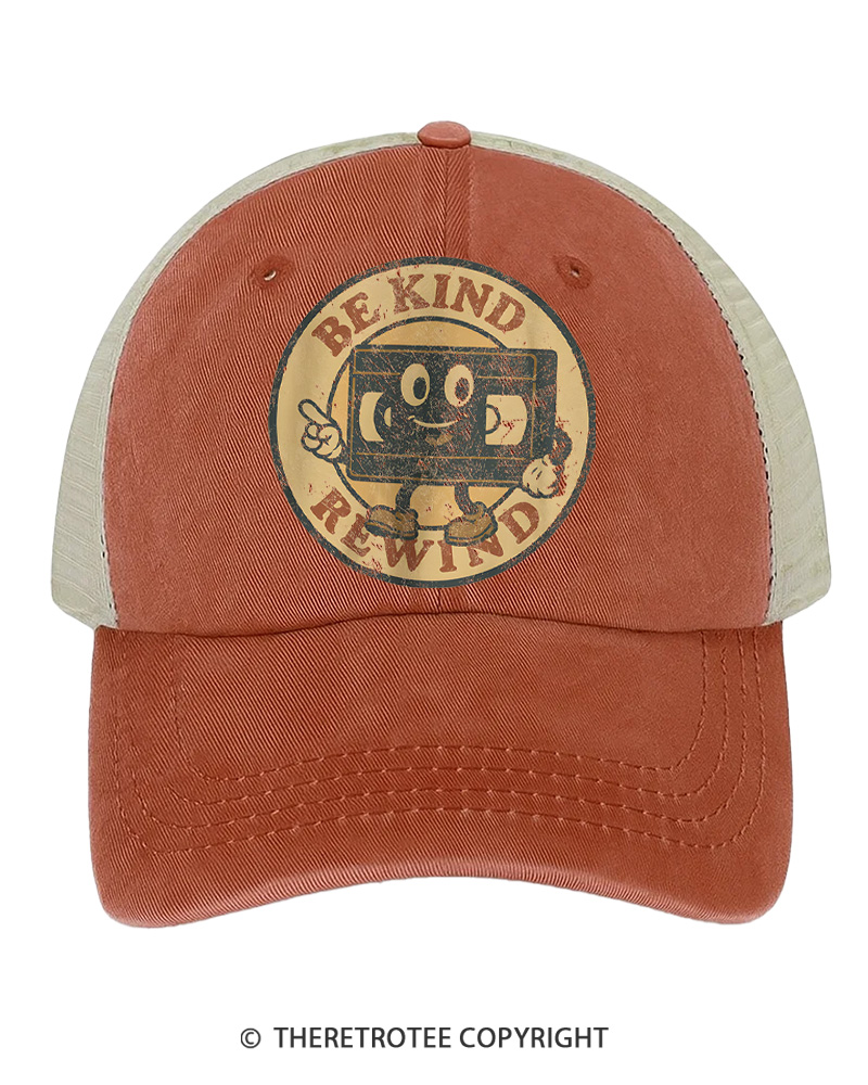 TheRetroTee Be Kind Rewind Graphic 1980s Trucker Hat