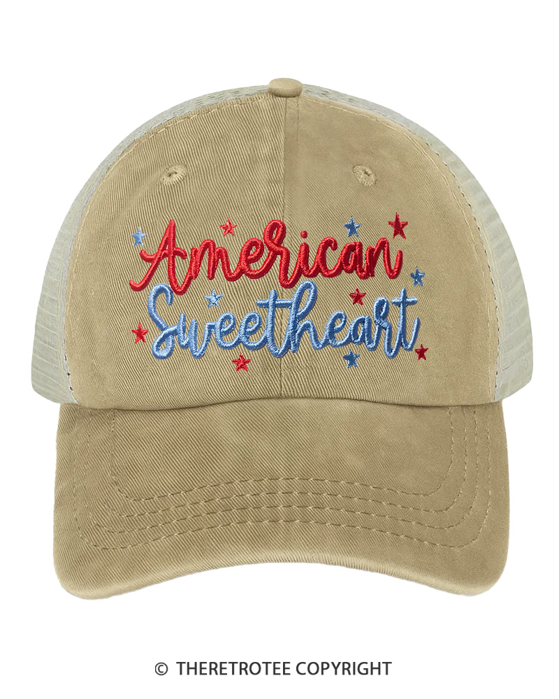 TheRetroTee American Sweetheart 1776 Embroidered Trucker Hat
