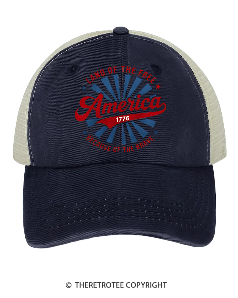 TheRetroTee Vintage Patriotic 1776 Trucker Hat