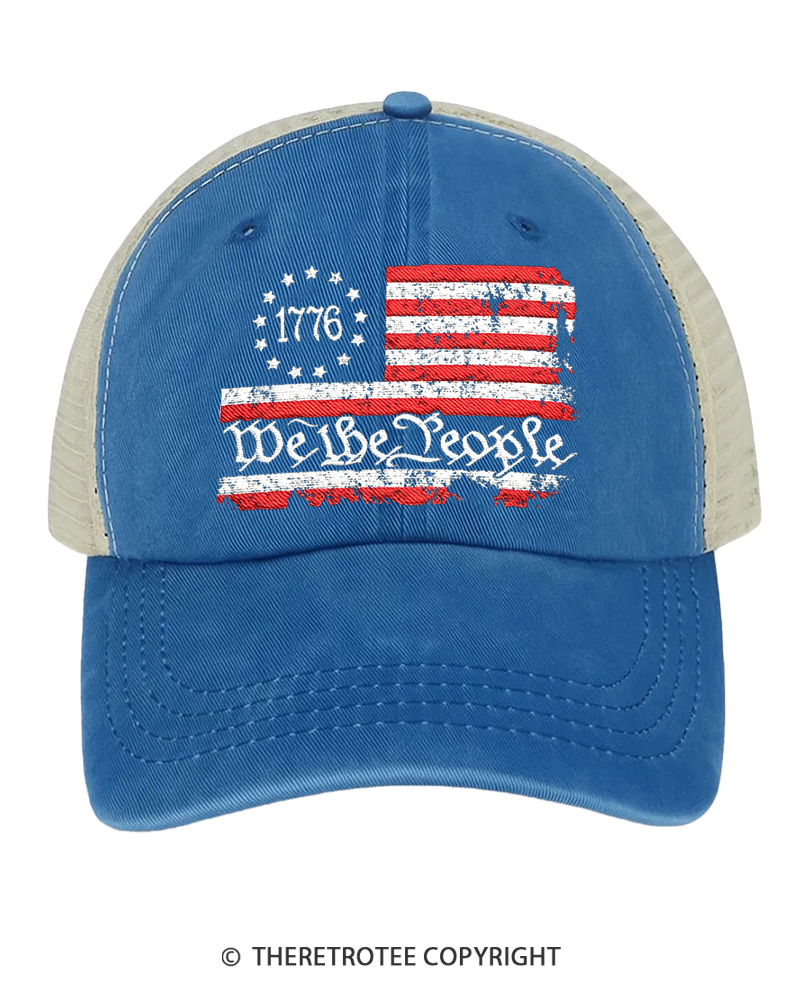 TheRetroTee We the People American Flag 1776 Trucker Hat