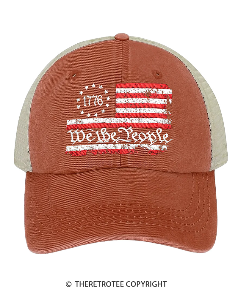 TheRetroTee We the People American Flag 1776 Trucker Hat