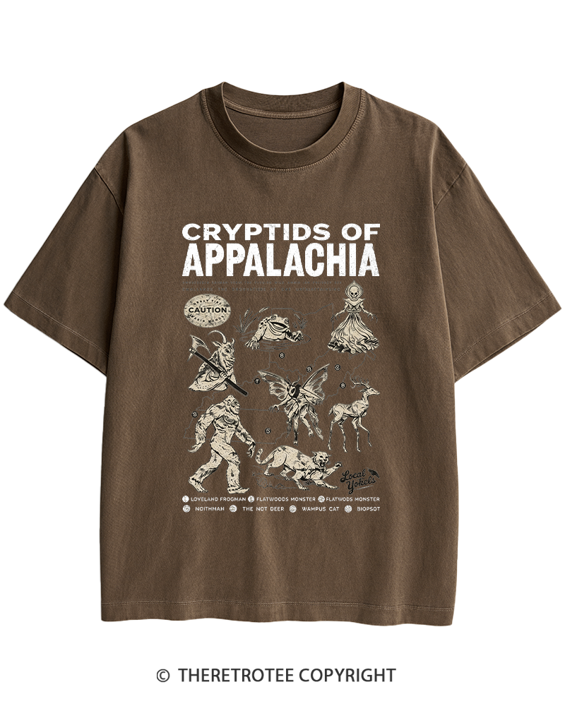 TheRetroTee Cryptids of Appalachia 1970s Heavy Cotton T-Shirt
