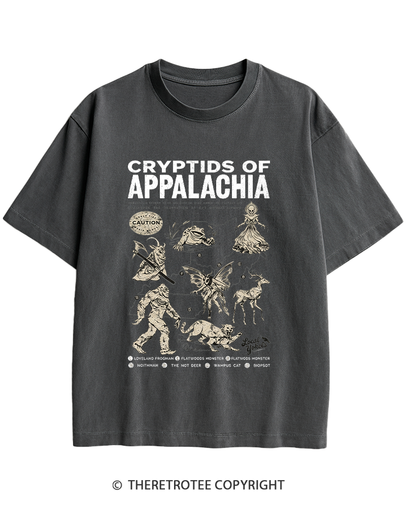 TheRetroTee Cryptids of Appalachia 1970s Heavy Cotton T-Shirt