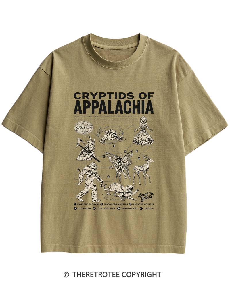 TheRetroTee Cryptids of Appalachia 1970s Heavy Cotton T-Shirt