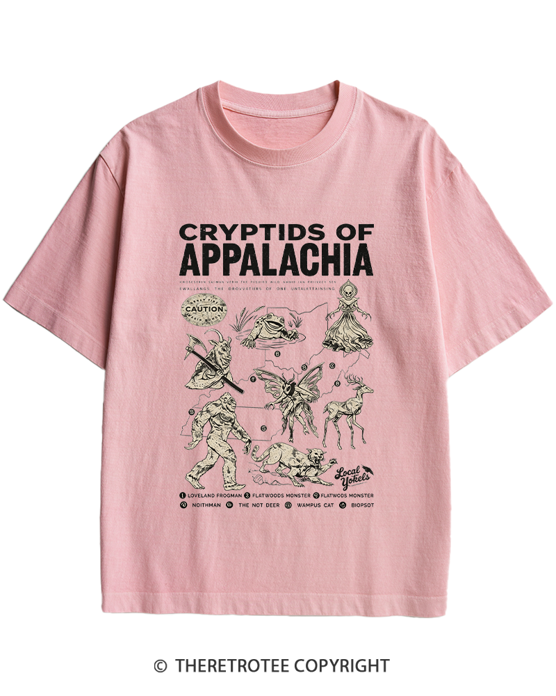 TheRetroTee Cryptids of Appalachia 1970s Heavy Cotton T-Shirt