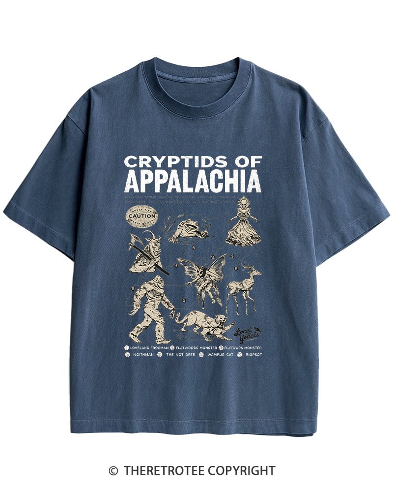 TheRetroTee Cryptids of Appalachia 1970s Heavy Cotton T-Shirt