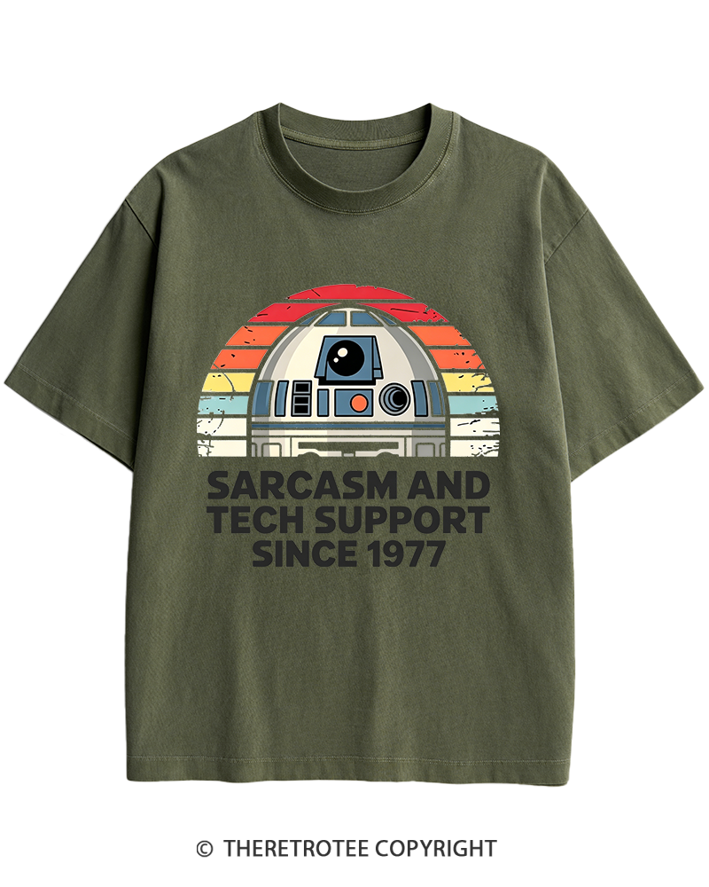 TheRetroTee Sarcasm And Tech Support Since 1977 Heavy Cotton T-Shirt