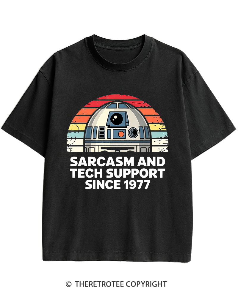 TheRetroTee Sarcasm And Tech Support Since 1977 Heavy Cotton T-Shirt
