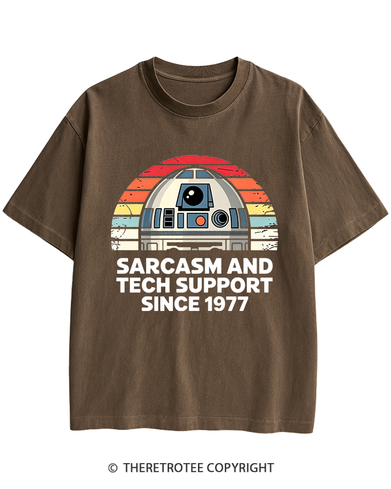 TheRetroTee Sarcasm And Tech Support Since 1977 Heavy Cotton T-Shirt