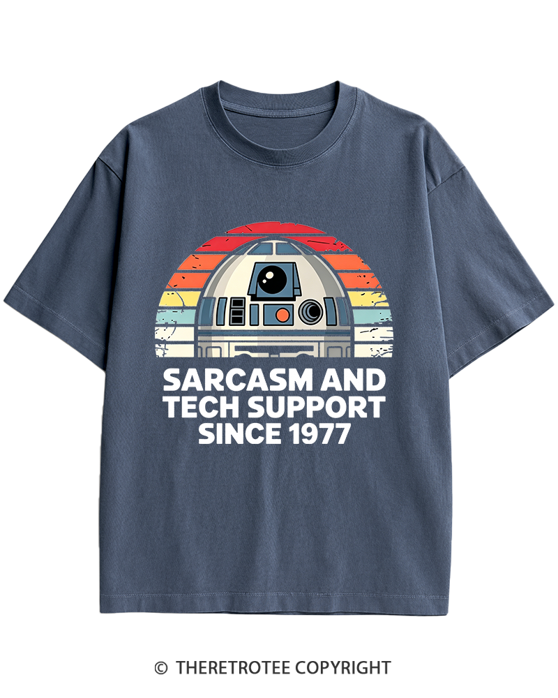 TheRetroTee Sarcasm And Tech Support Since 1977 Heavy Cotton T-Shirt